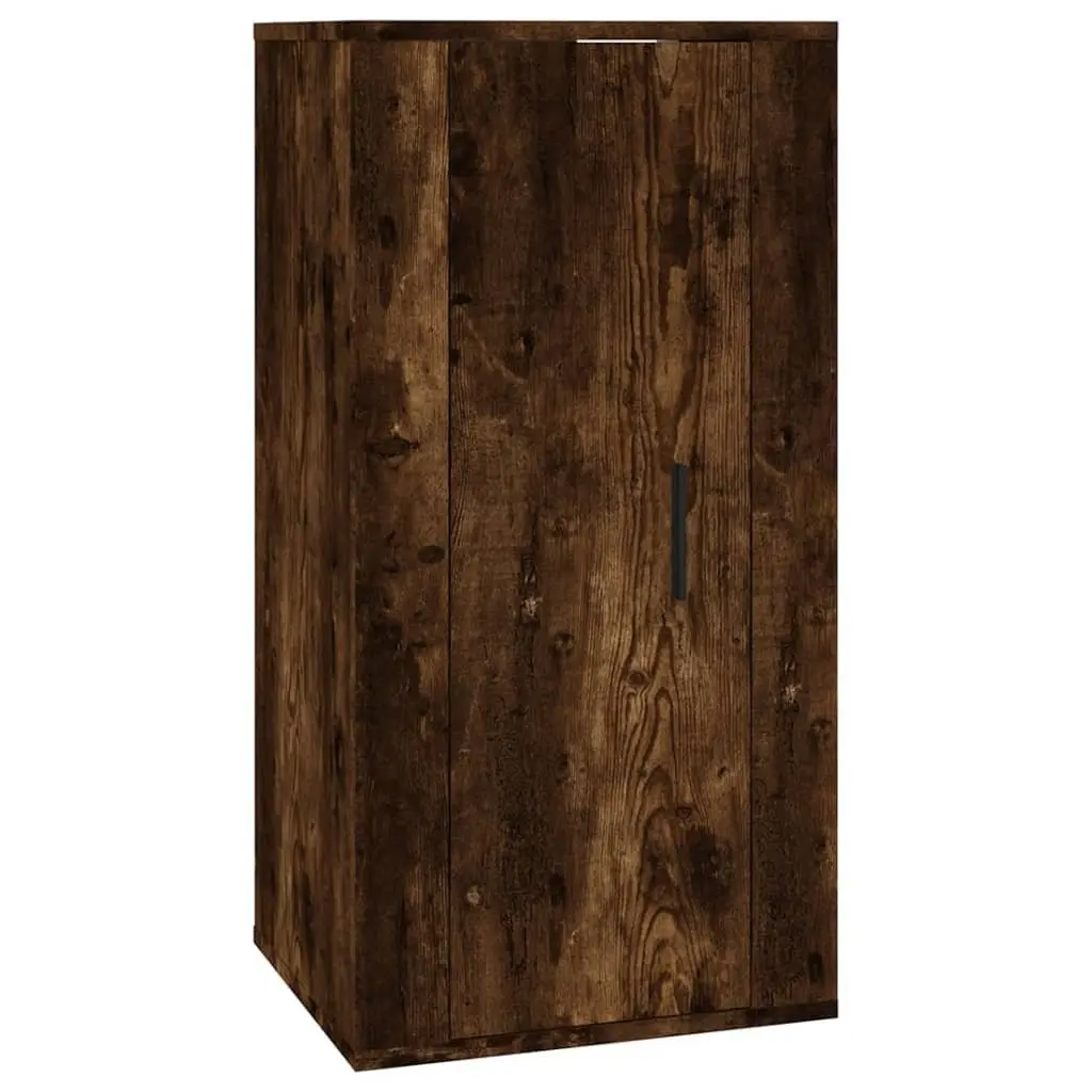 TV Cabinet Set Wall-Mounted Storage Unit Engineered Wood Brown Organiser