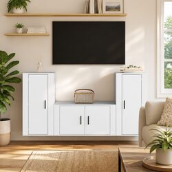 3-Piece Wall-Mounted TV Cabinet Set