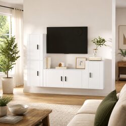 4-Piece Wall-Mounted TV Cabinet Set for Everyday Use