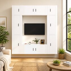 Practical 8-Piece TV Cabinet Set for Space Efficiency