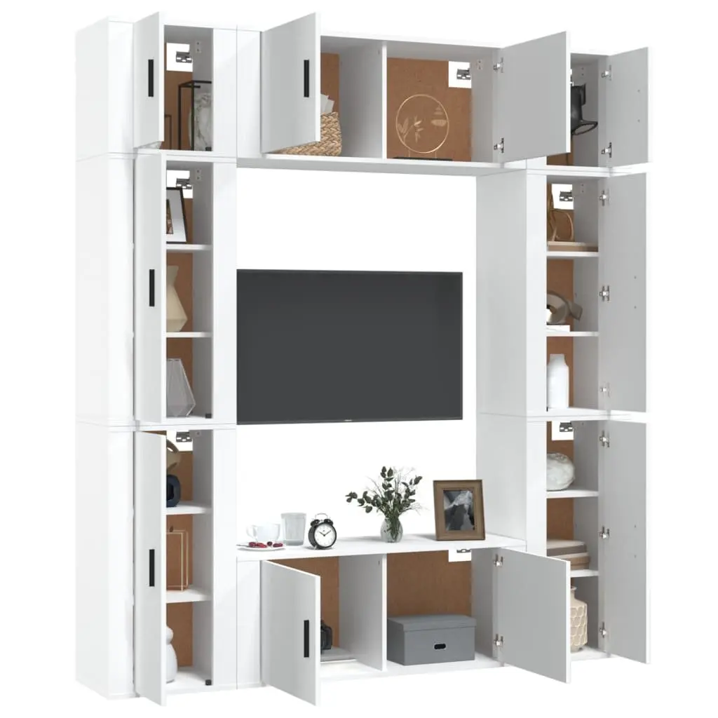 8-Piece TV Cabinet Set for Space Efficiency