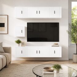 Practical Storage Solution: 7-Piece Wall-Mounted TV Cabinet Set