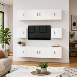 Versatile 8 Piece Wall-Mounted TV Cabinet for Your Home