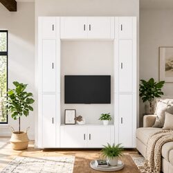 8-Piece TV Cabinet Set for Organized Living