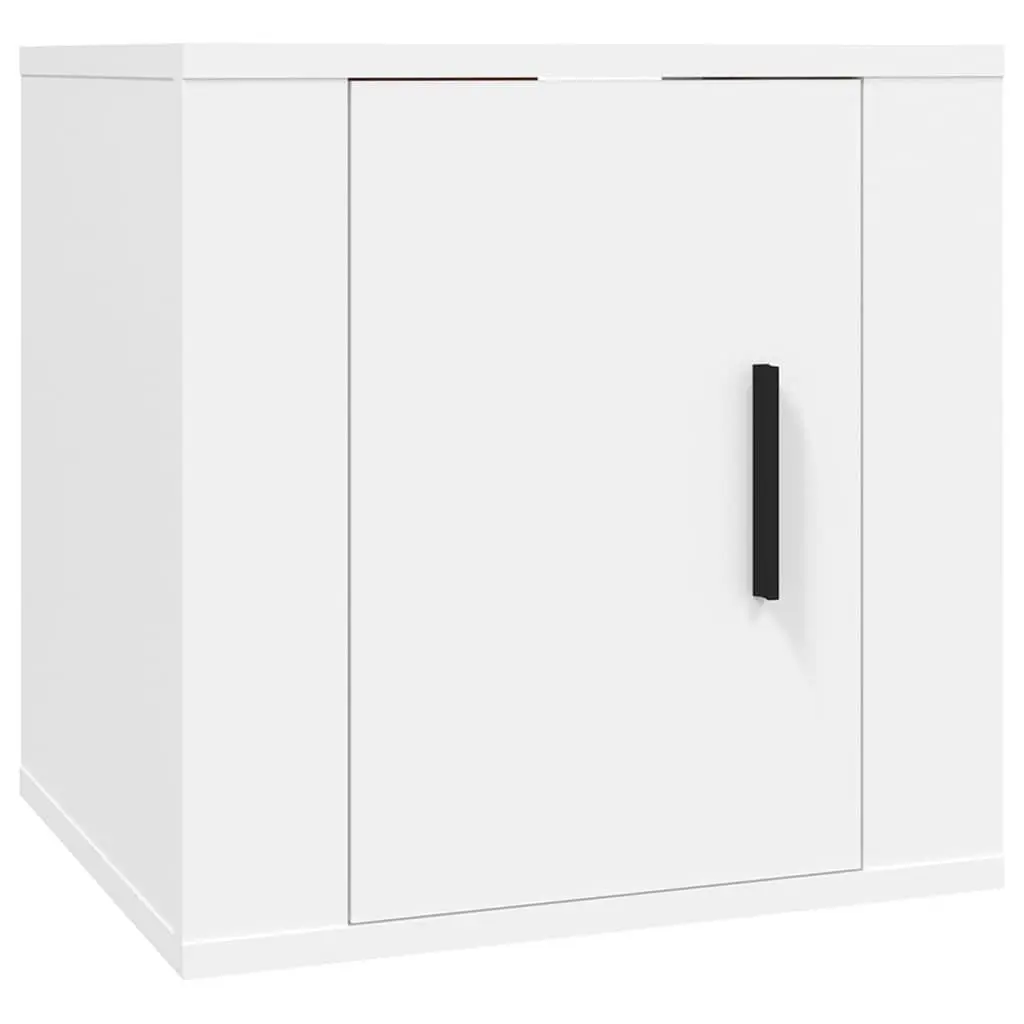 5 Piece Engineered Wood Wall Mounted Storage Unit White TV Cabinet Set