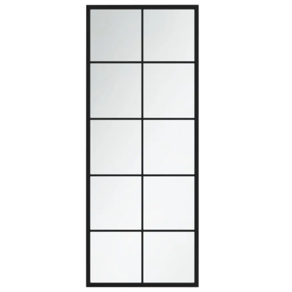 Wall Mirrors Metal Frame 100x40 cm Black 2 pcs Decorative Bedroom Bathroom