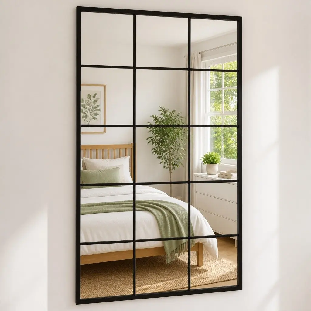 3-Piece Black Wall Mirrors for Home Use