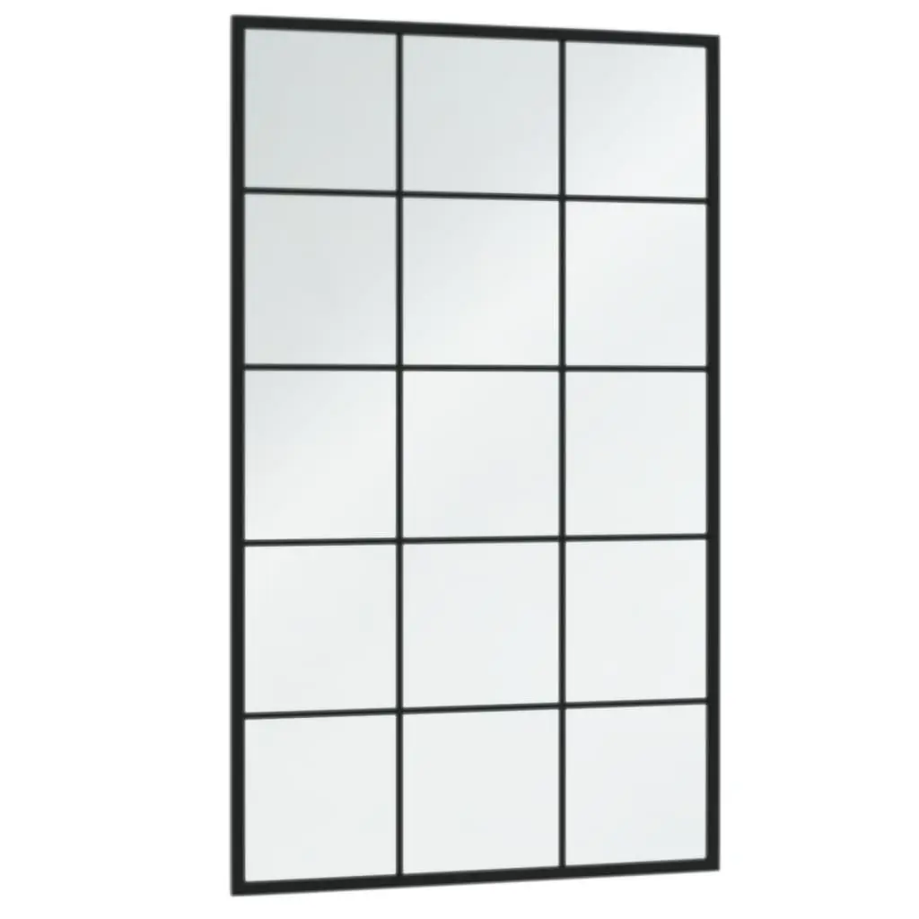 Wall Mirrors Metal 100x60 cm Black Set of 6 Decorative Home Decor