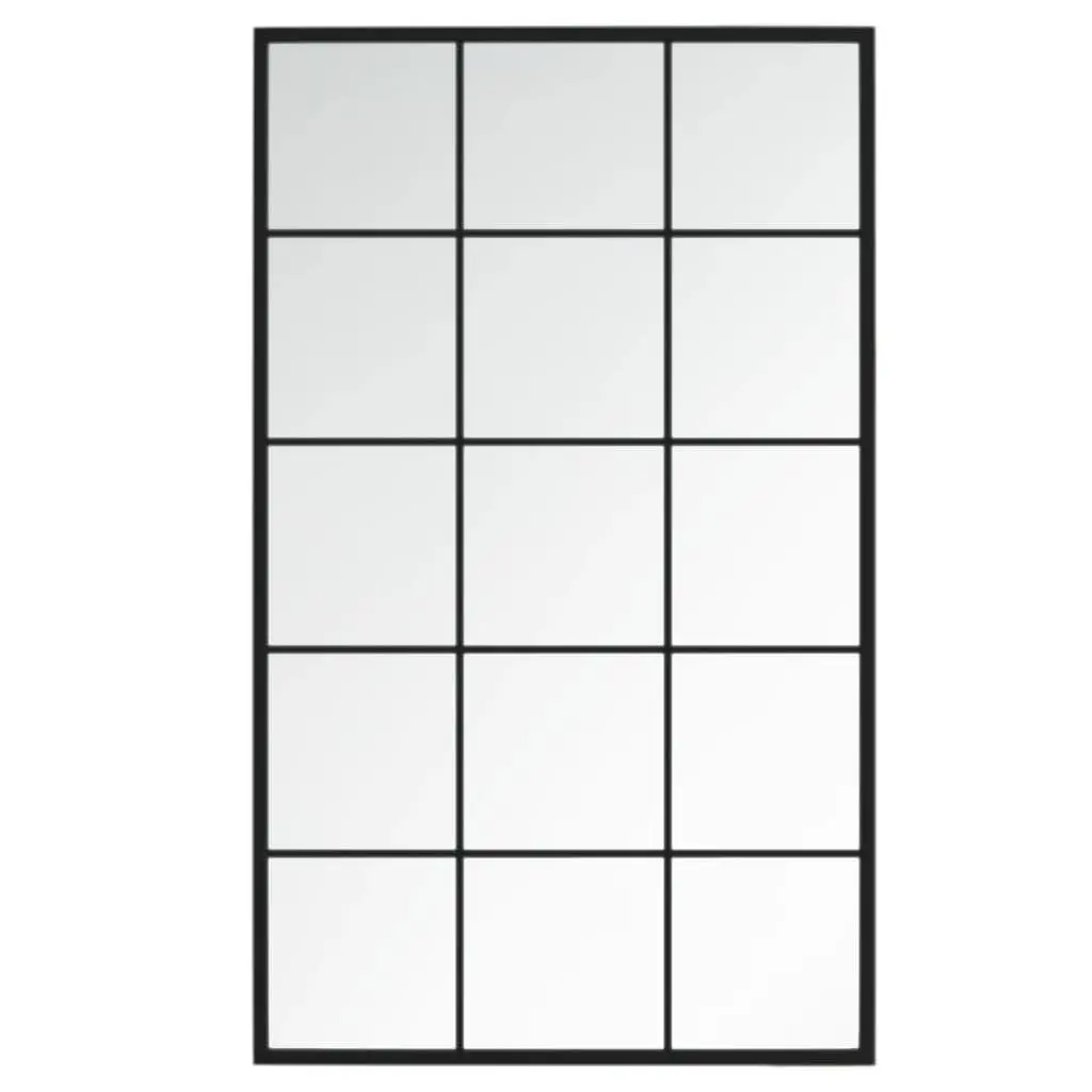 Wall Mirrors Metal 100x60 cm Black Set of 6 Decorative Home Decor
