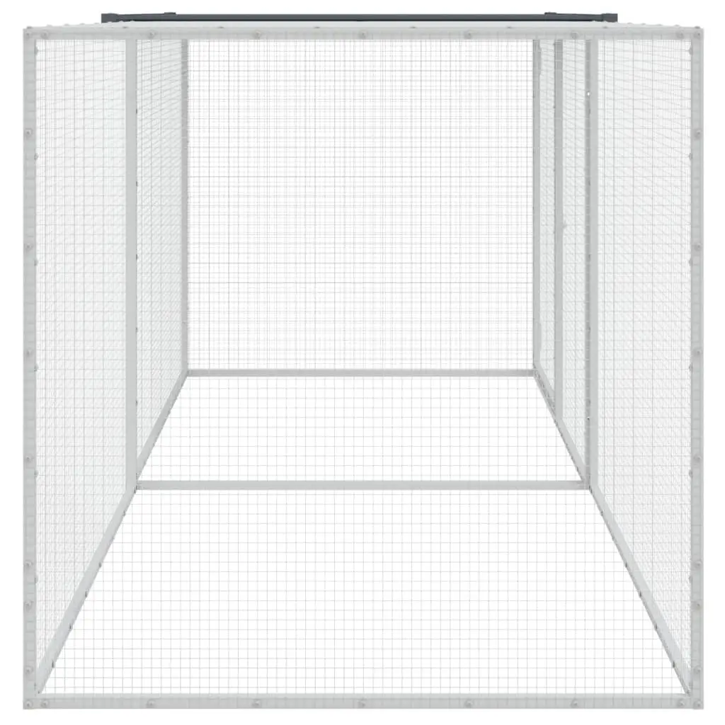 Chicken Coop Anthracite Galvanised Steel Roofed Cage 203x98x90cm for Hens and Small Animals
