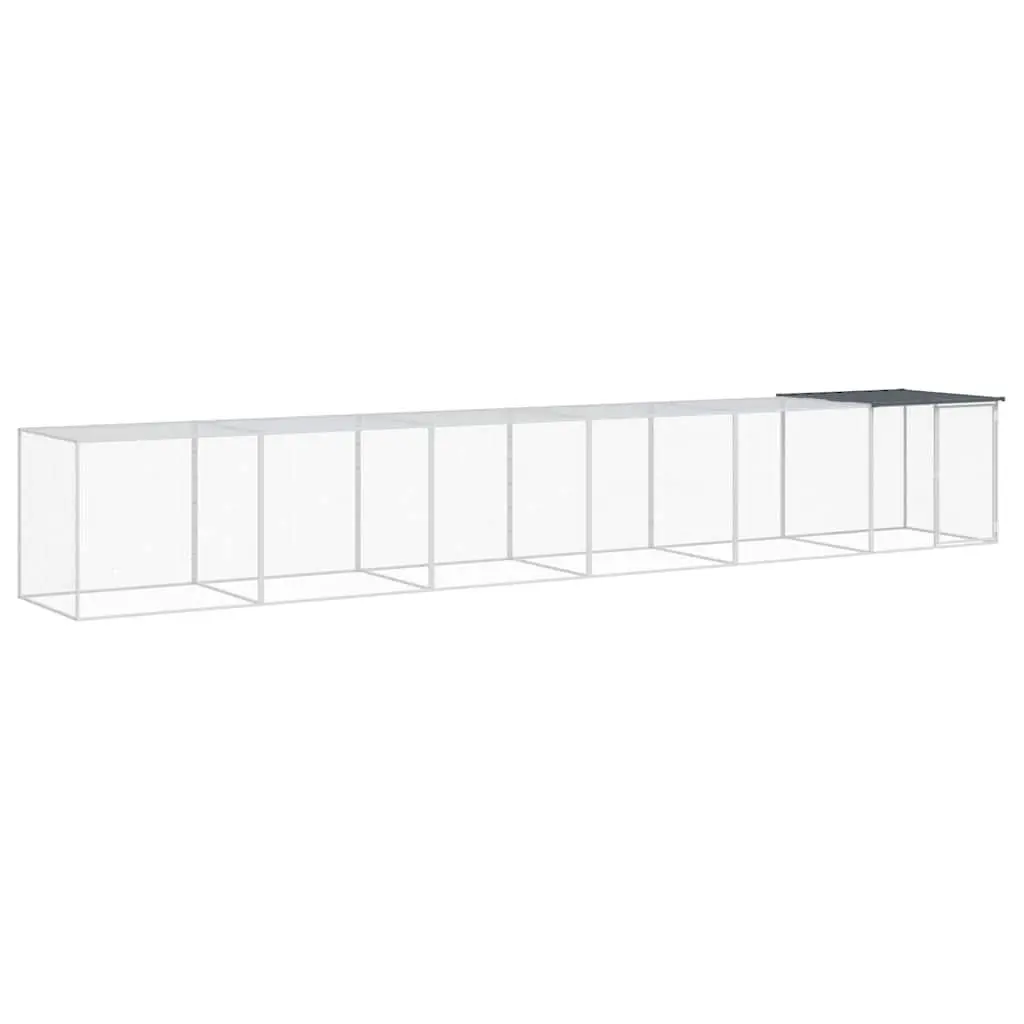 Chicken Cage with Roof 603x98x90 cm Galvanised Steel Chicken Coop Hen House Run
