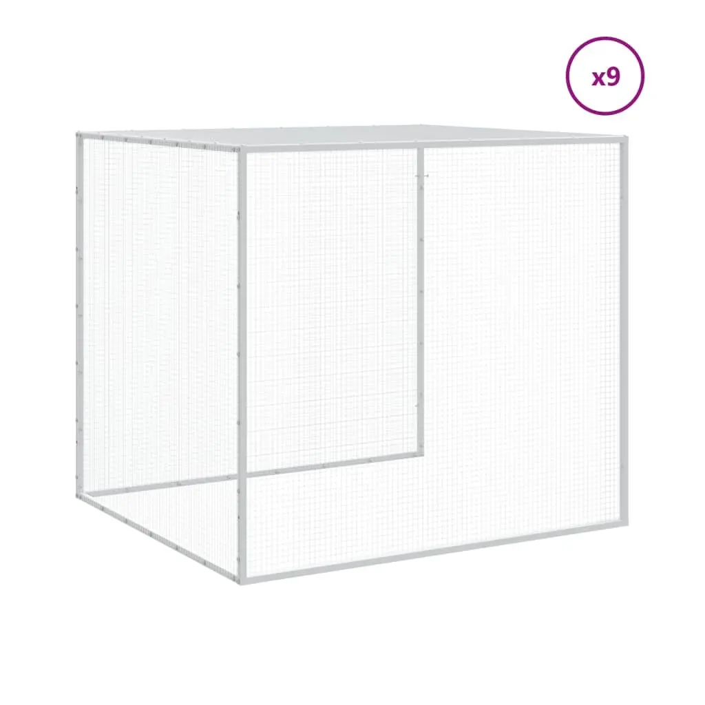 Chicken Cage with Roof Anthracite Galvanised Steel Small Animal Habitat Coop