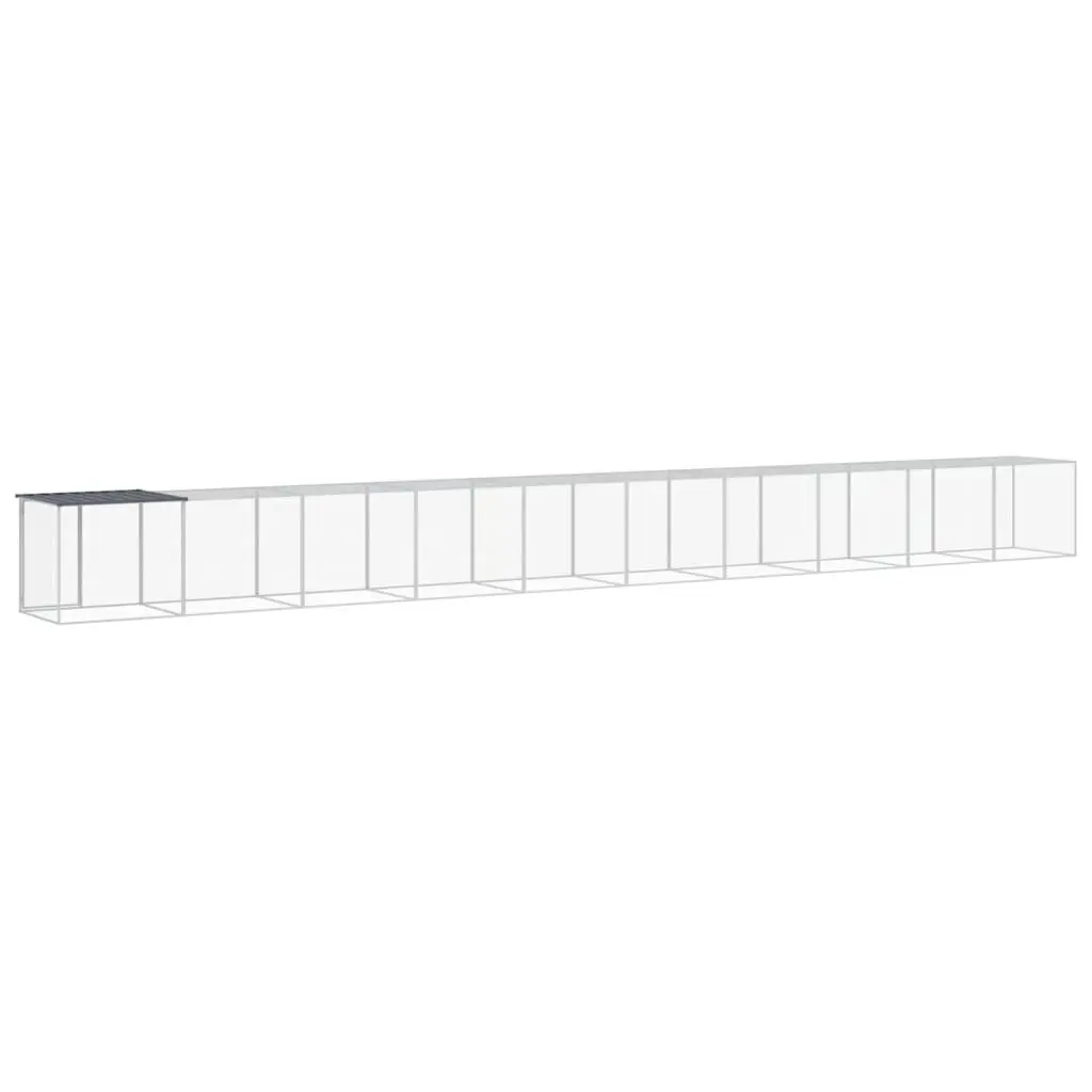 Chicken Cage with Roof Anthracite Galvanised Steel Small Animal Habitat Coop