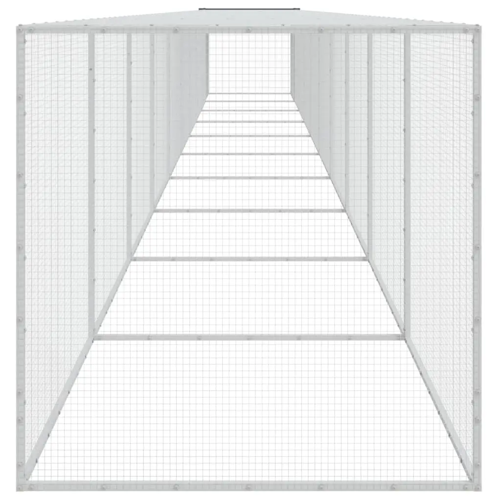 Chicken Cage with Roof Anthracite Galvanised Steel Small Animal Habitat Coop