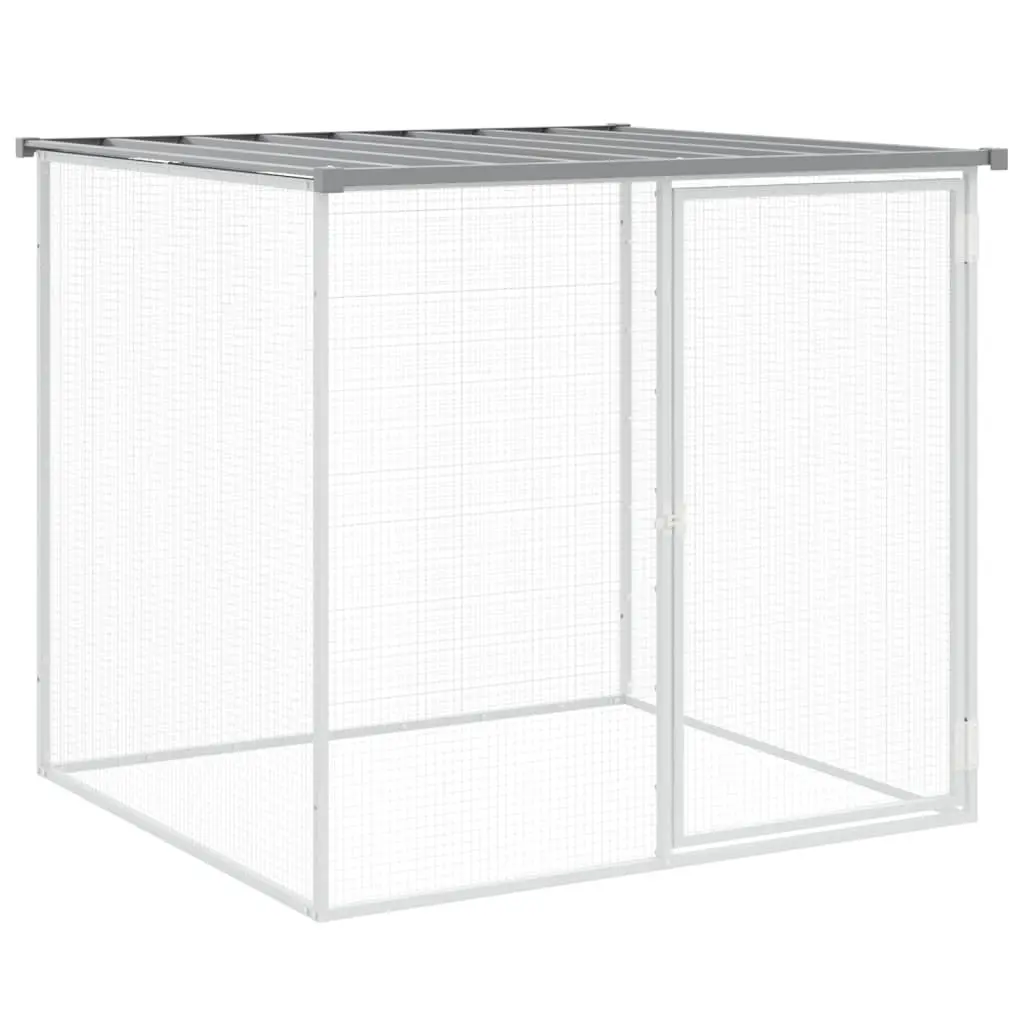 Chicken Cage Galvanised Steel 203 x 98 x 90 cm Grey