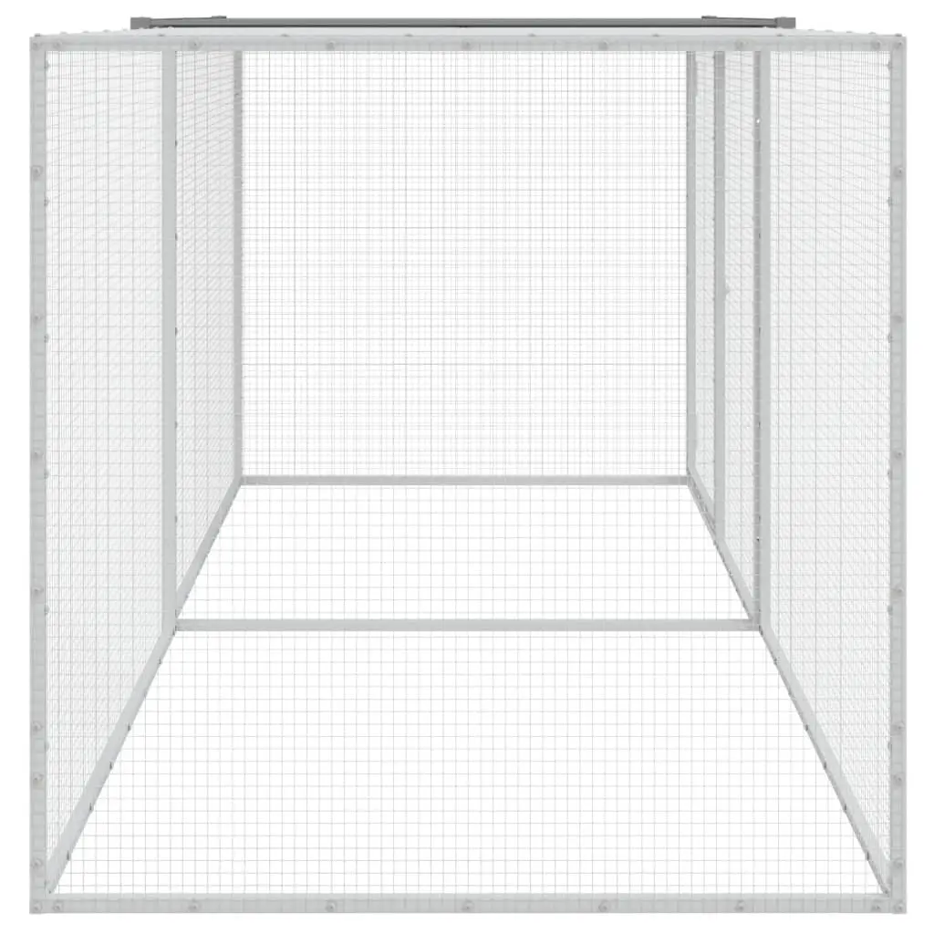 Chicken Cage Galvanised Steel 203 x 98 x 90 cm Grey
