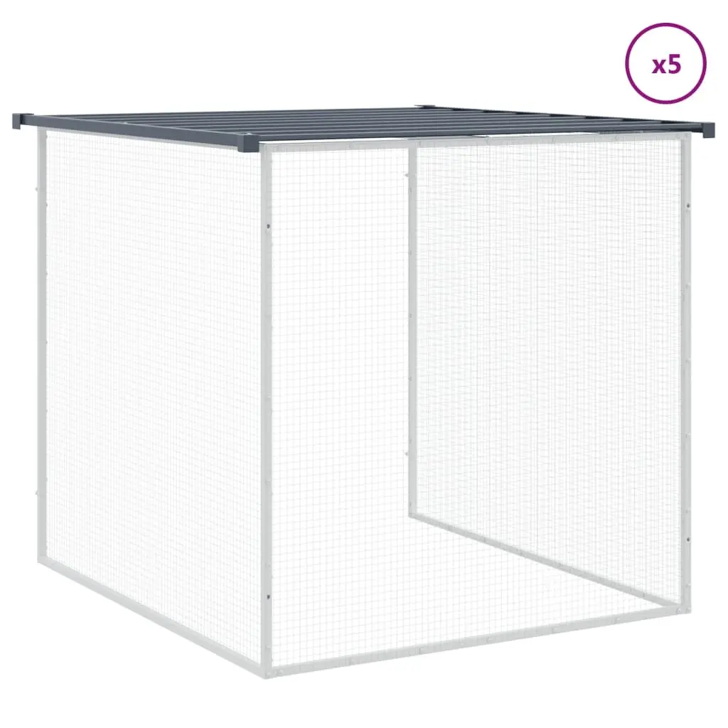 Chicken Cage with Roof Anthracite 603x98x90cm Galvanised Steel Coop Small