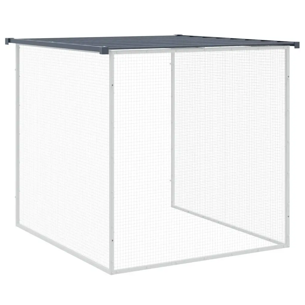 Chicken Cage with Roof Anthracite 603x98x90cm Galvanised Steel Coop Small