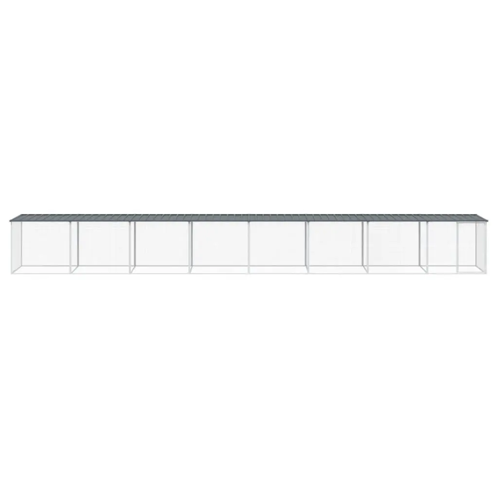 Chicken Coop with Roof Galvanised Steel Anthracite 803x98x90 cm Durable Run for Hens and Small Animals