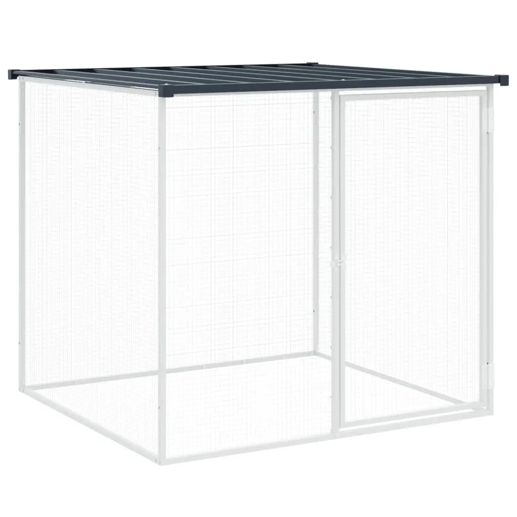 Chicken Coop with Roof Galvanised Steel Anthracite 803x98x90 cm Durable Run for Hens and Small Animals