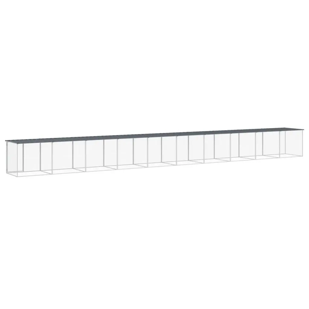 Chicken Cage with Roof Galvanised Steel 1003 x 98 x 90 cm Anthracite