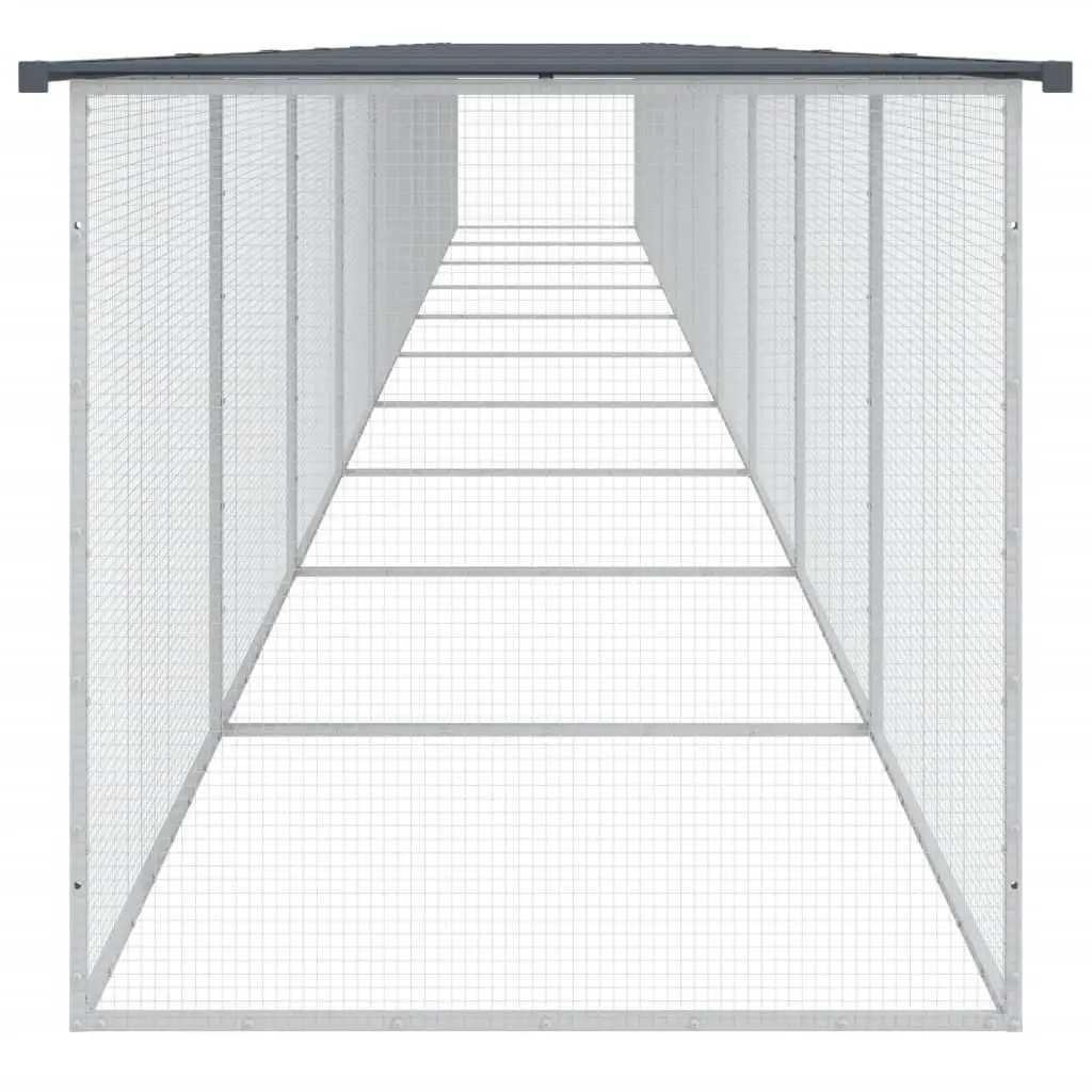 Chicken Cage with Roof Galvanised Steel 1003 x 98 x 90 cm Anthracite