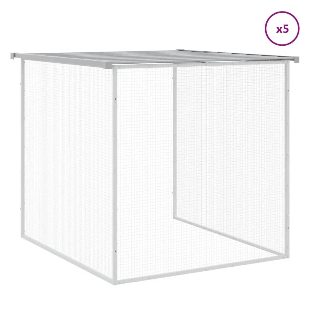 Chicken Cage Galvanised Steel 603 x 98 x 90 cm Grey Outdoor Coop