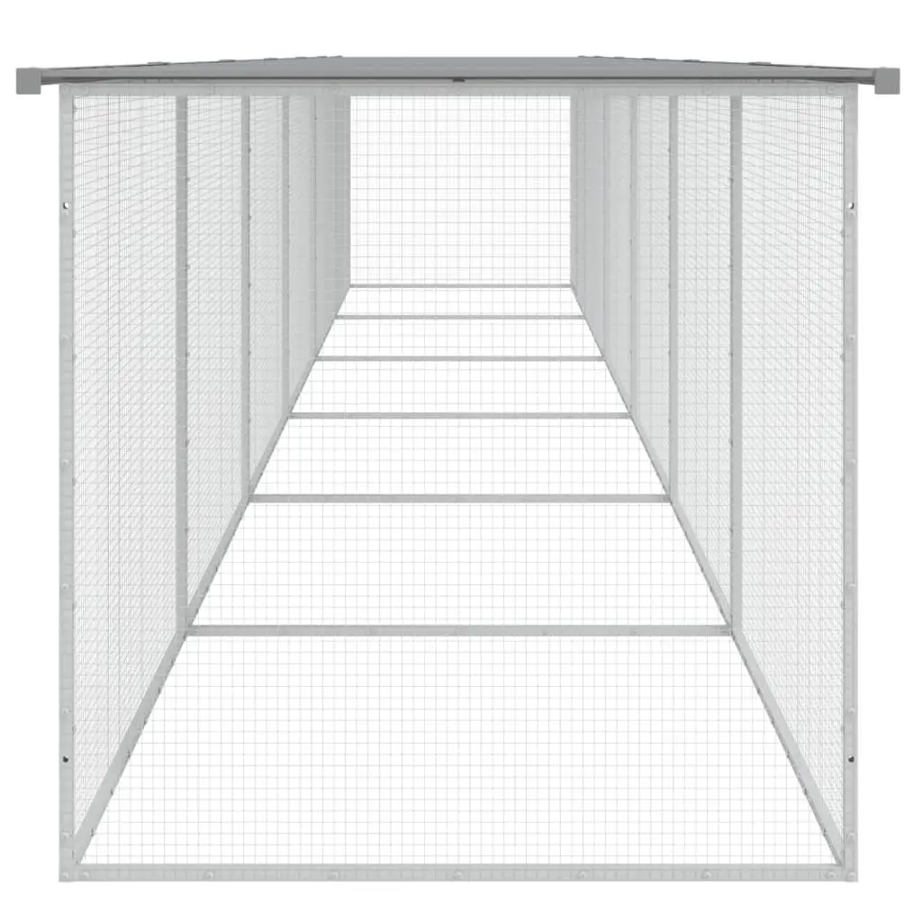Chicken Cage Galvanised Steel 603 x 98 x 90 cm Grey Outdoor Coop