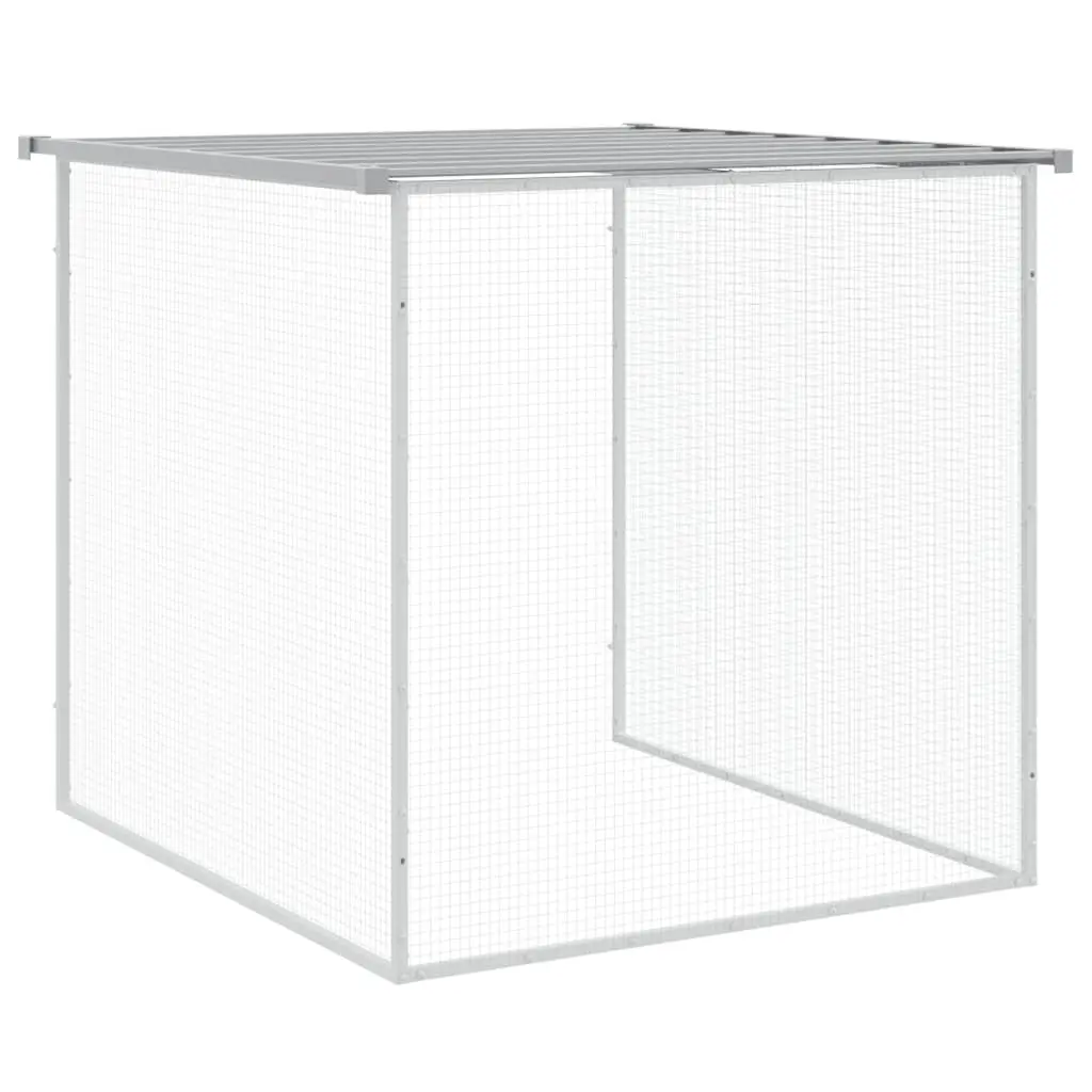 Chicken Cage with Roof Grey Galvanised Steel Small Animal Pen Coop House