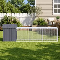 Practical Chicken Cage with Run for Your Backyard 117x405x123 cm