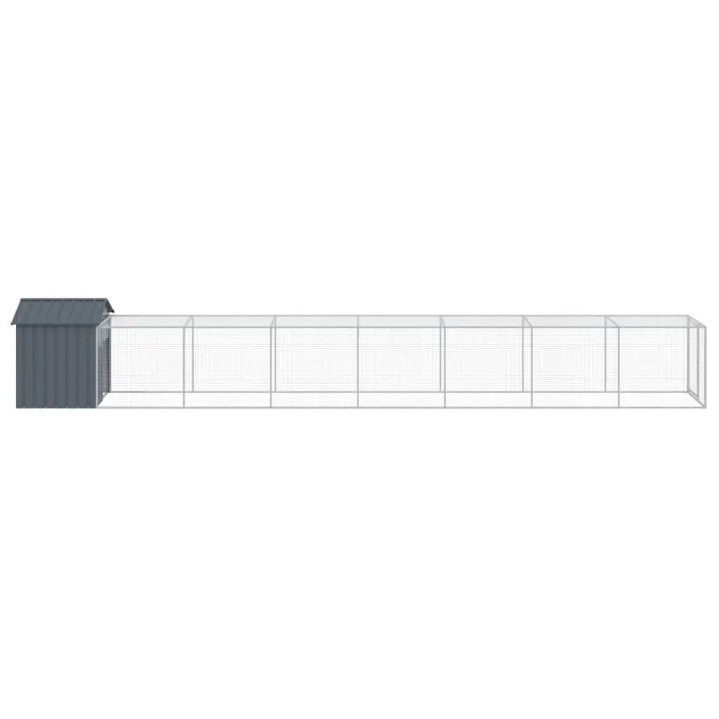 Chicken Coop Galvanised Steel Run 117x81x123cm Anthracite Color Durable Shelter for Hens and Small Animals