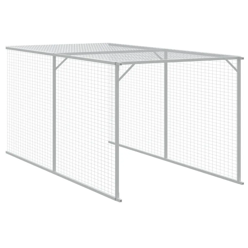 Chicken Coop Galvanised Steel Anthracite Small Animal Habitat with Run 117x101x123cm