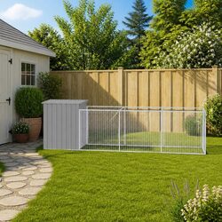 Practical Dog House with Run for Outdoor Living