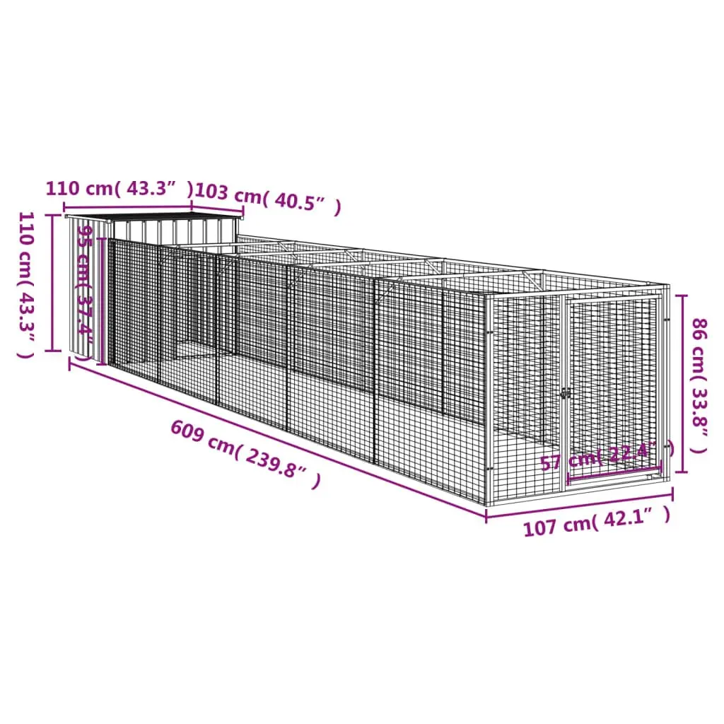 Outdoor Dog House with Extended Run