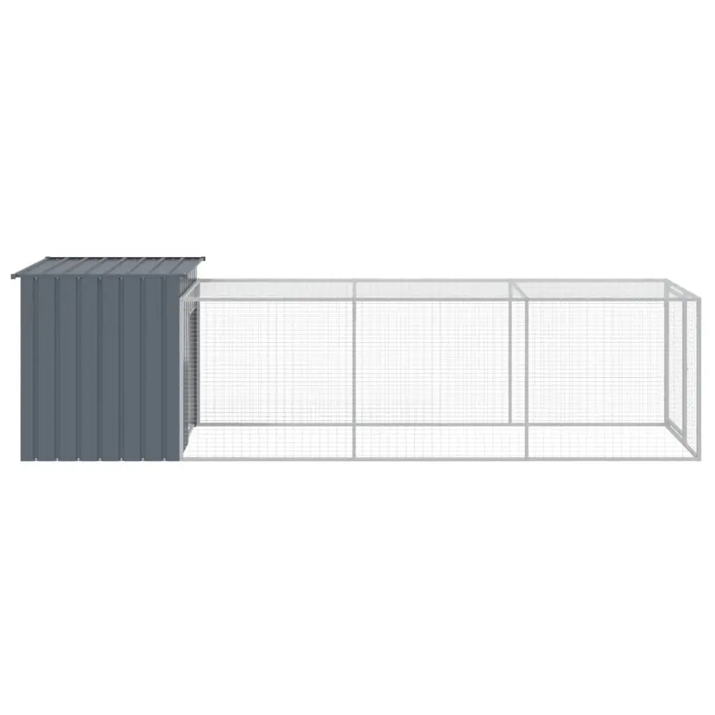 Chicken Cage with Run Galvanised Steel Small Anthracite