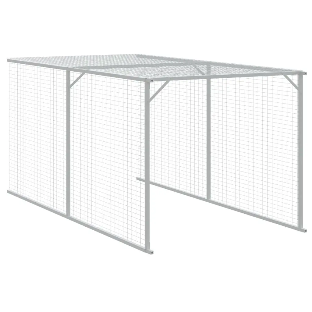 Chicken Cage Anthracite Galvanised Steel 110cm x 609cm x 110cm with Run for Small Animals