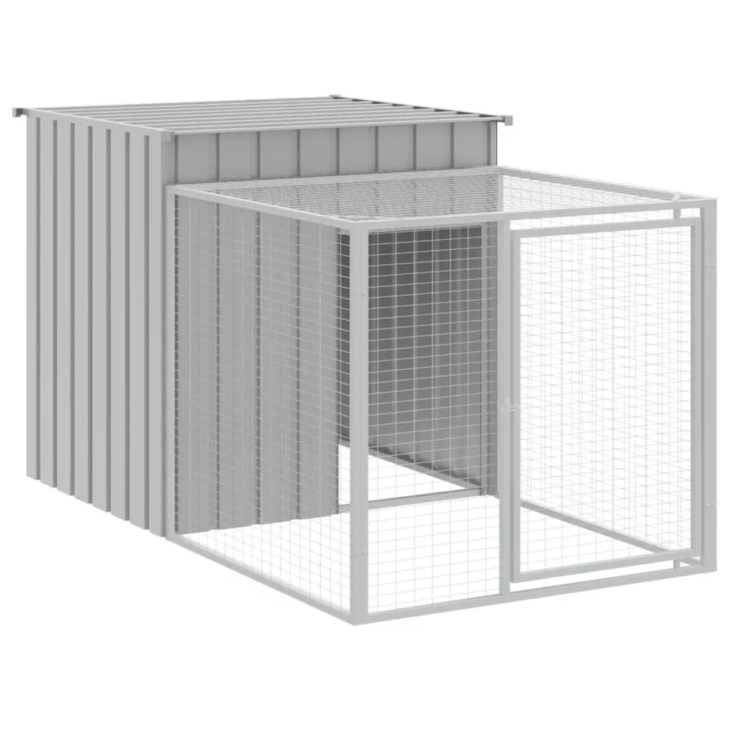 Chicken Habitat Light Grey Galvanised Steel Cage with Run for Small Animals