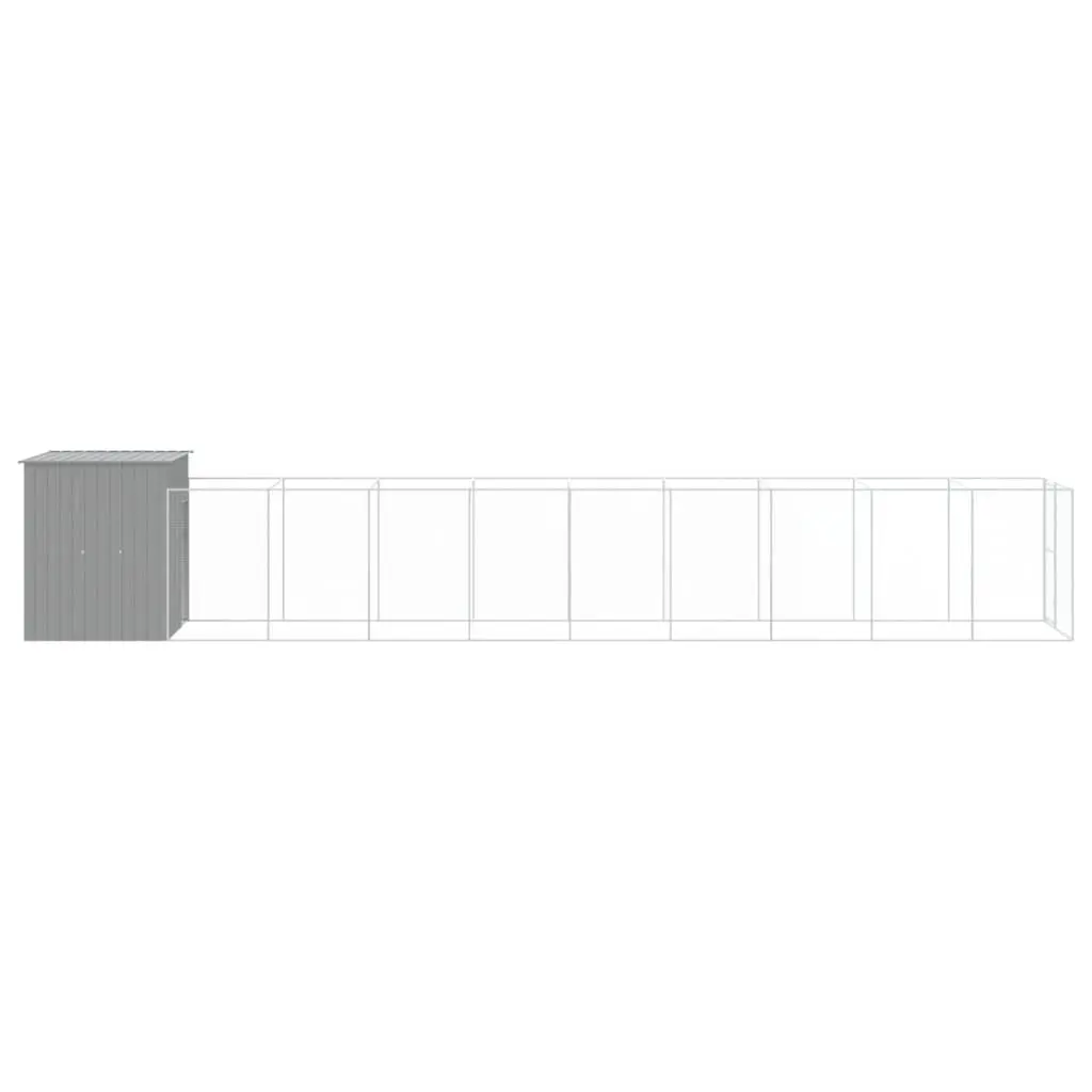 Dog House with Run Enclosure Mesh Galvanised Steel Pet Puppy Outdoor Kennel