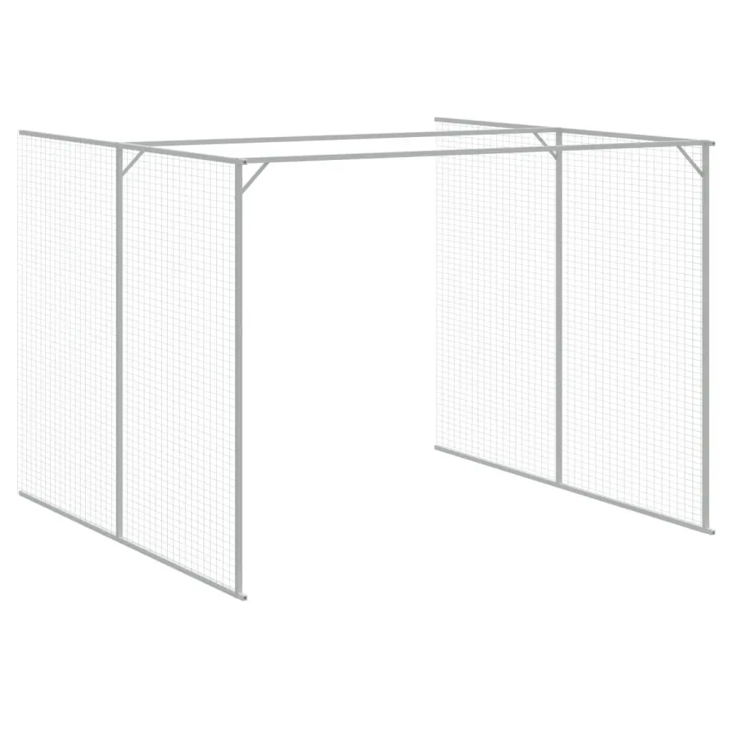 Dog House with Run Anthracite Galvanised Steel Pet Kennel Outdoor Cage Enclosure