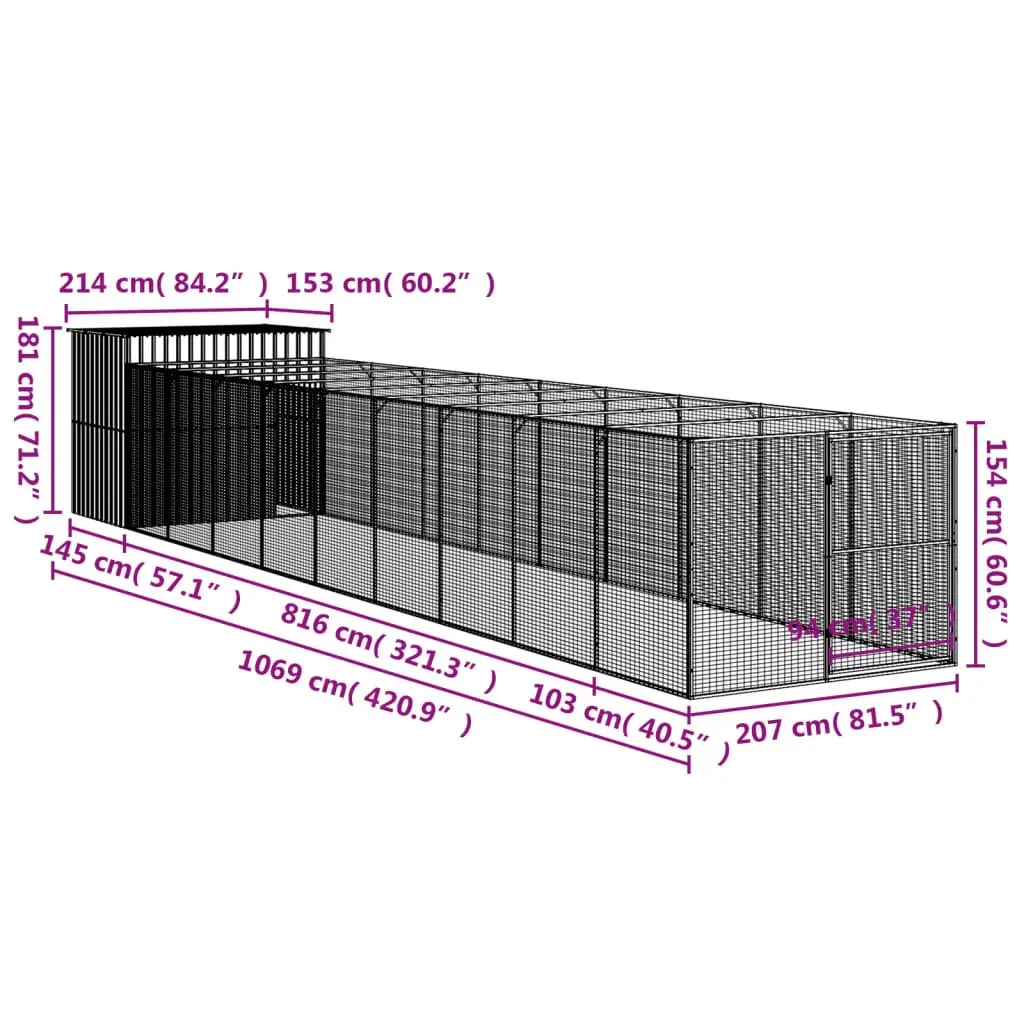 Dog House with Run for Home Use