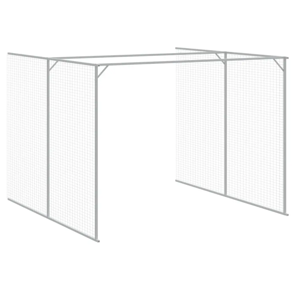 Outdoor Kennel Dog House Galvanised Steel Grey Pet Shelter with Extended Run 214x865x181cm