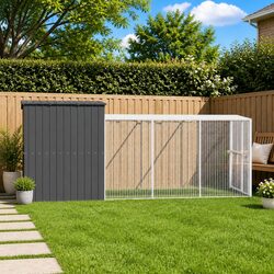Ideal Dog House with Run for Outdoor Use