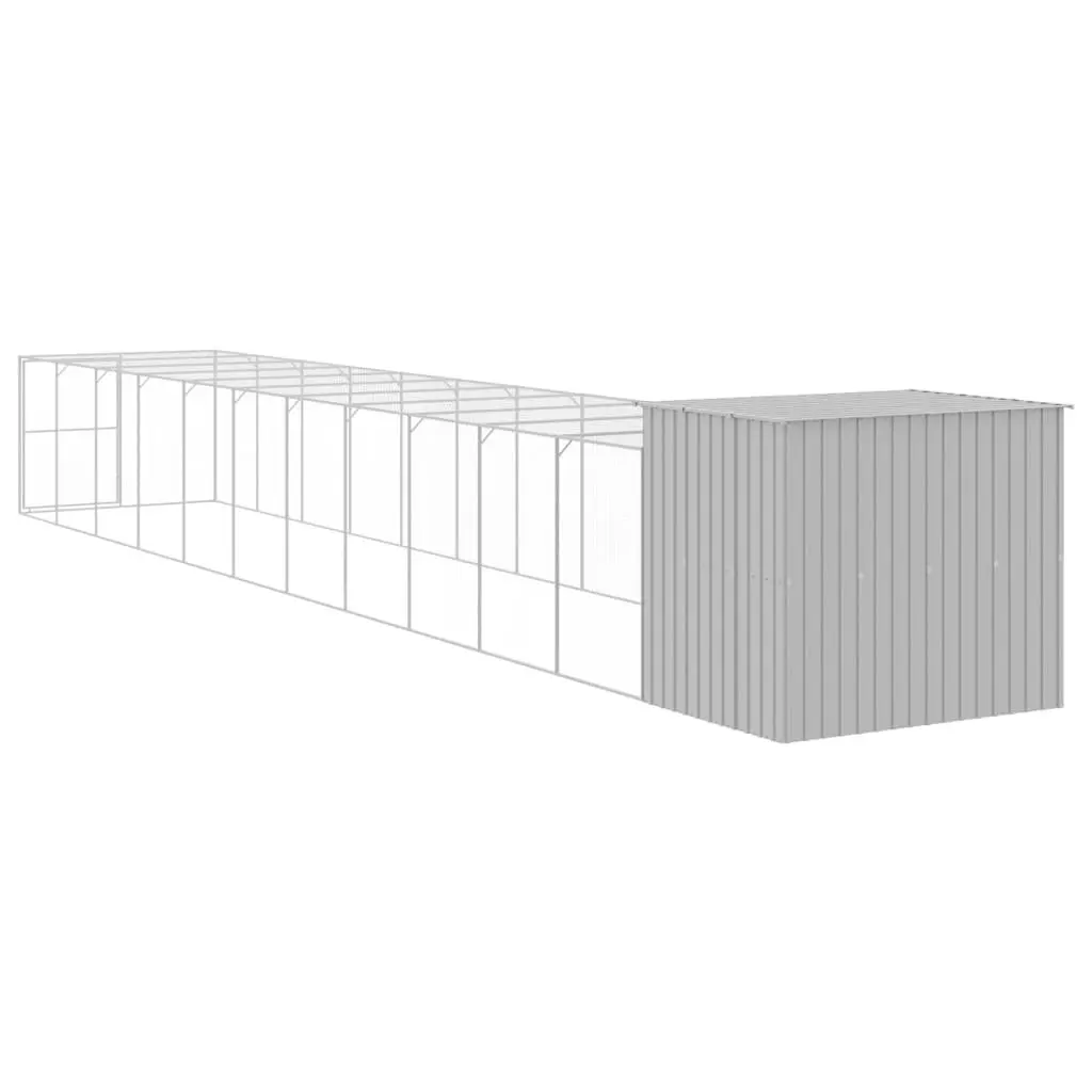 Outdoor Dog House with Safe Run Enclosure