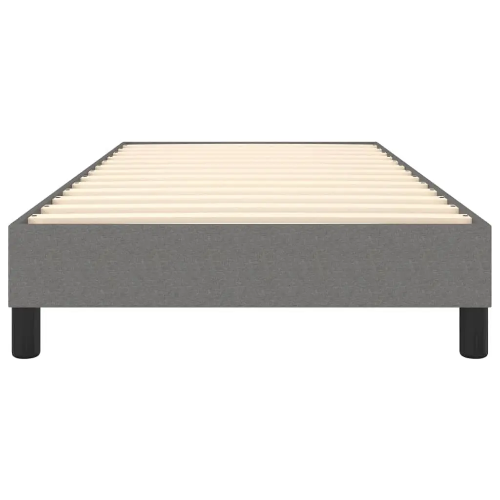 Box Spring Bed Frame Fabric Upholstered King Single Grey