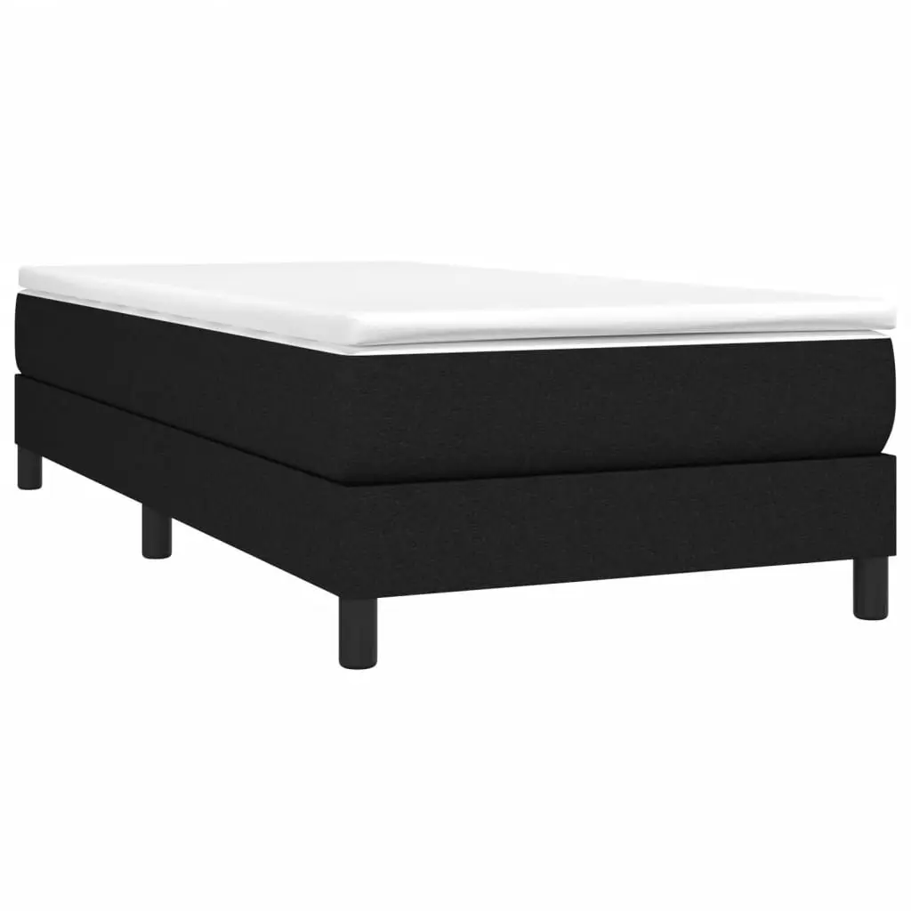 Box Spring Bed Frame Plywood Slats King Single Size Black Fabric