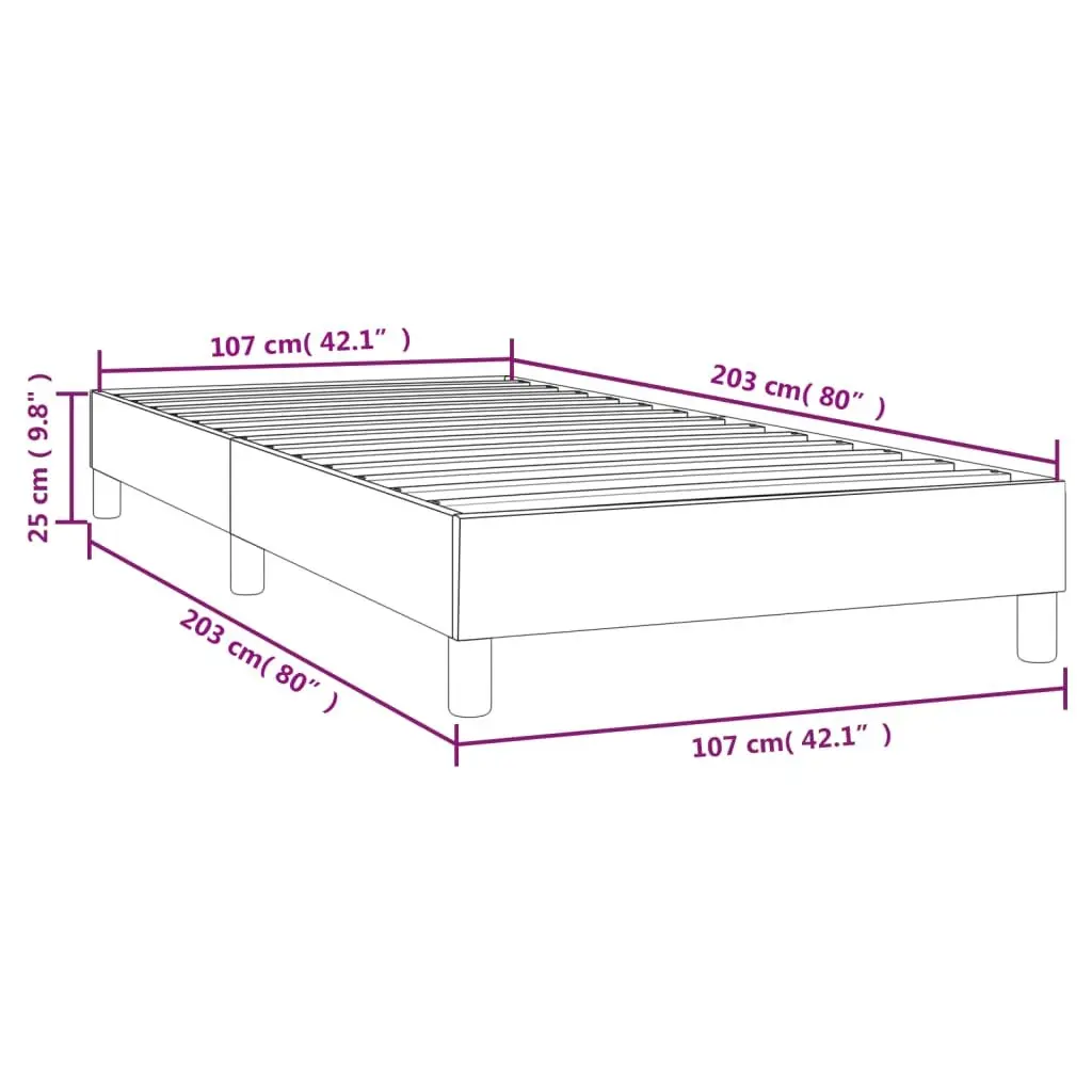 King Single Bed Frame Black Faux Leather Upholstered Platform Construction with Plywood Slats