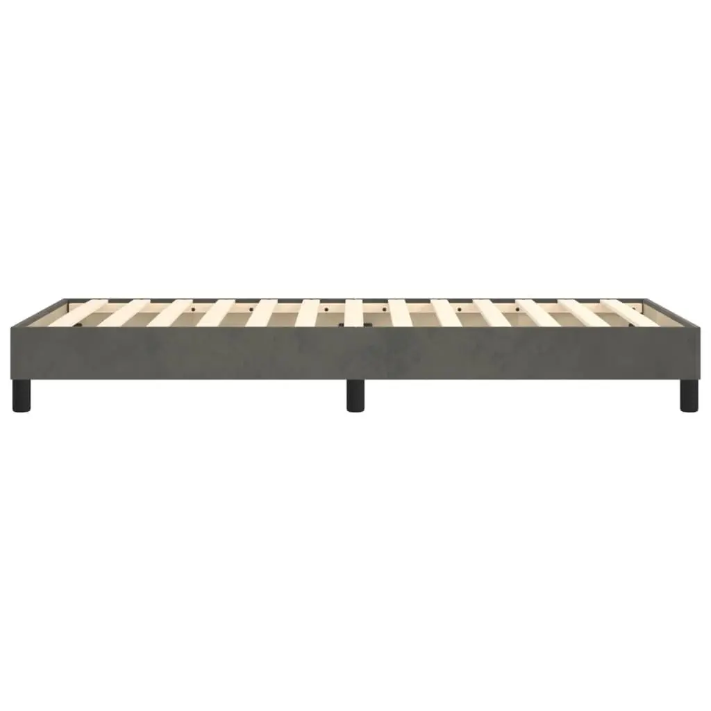 Box Spring Bed Frame Velvet Upholstered King Single Grey Plywood Slats
