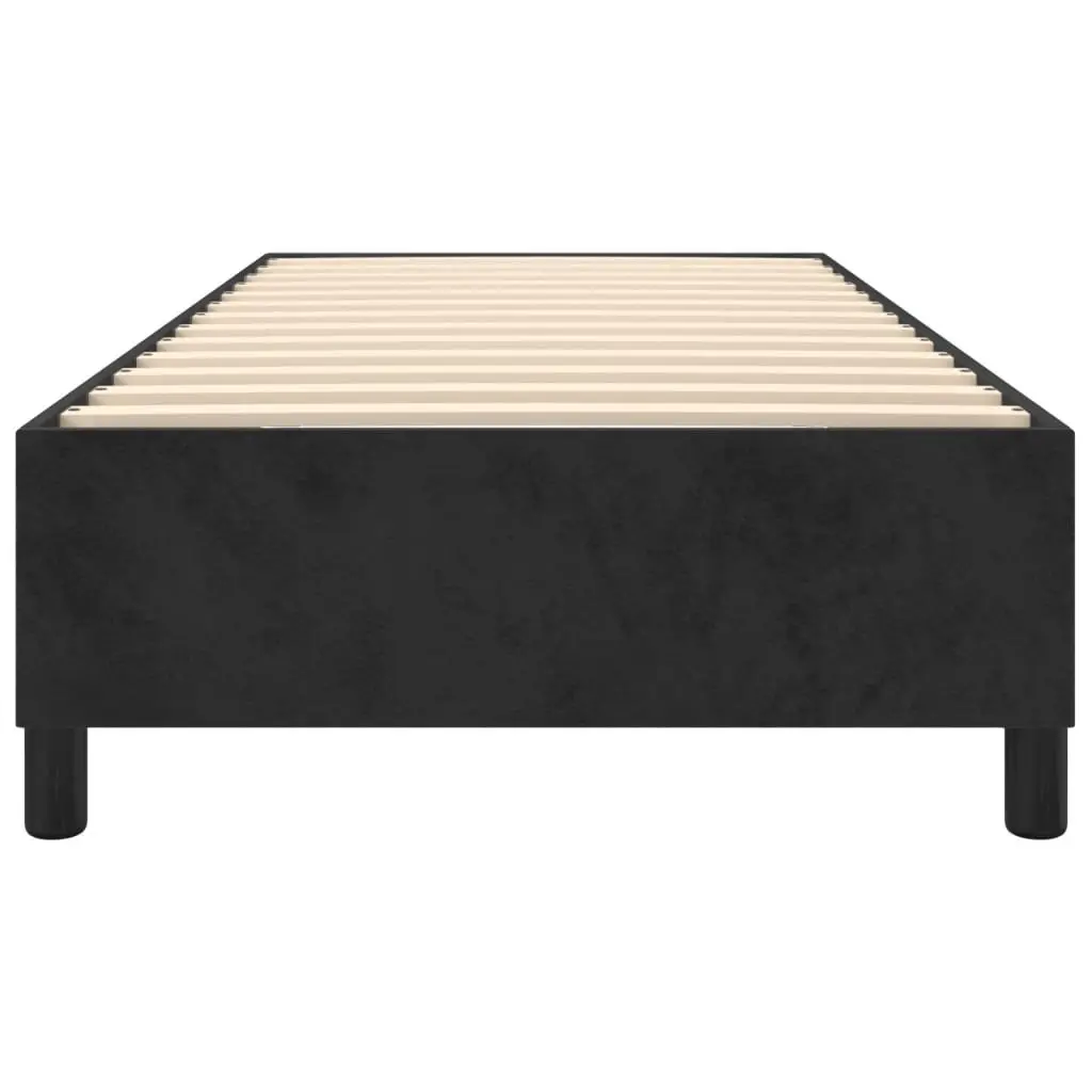 Box Spring Bed Frame Velvet Black King Single Size Sturdy Construction