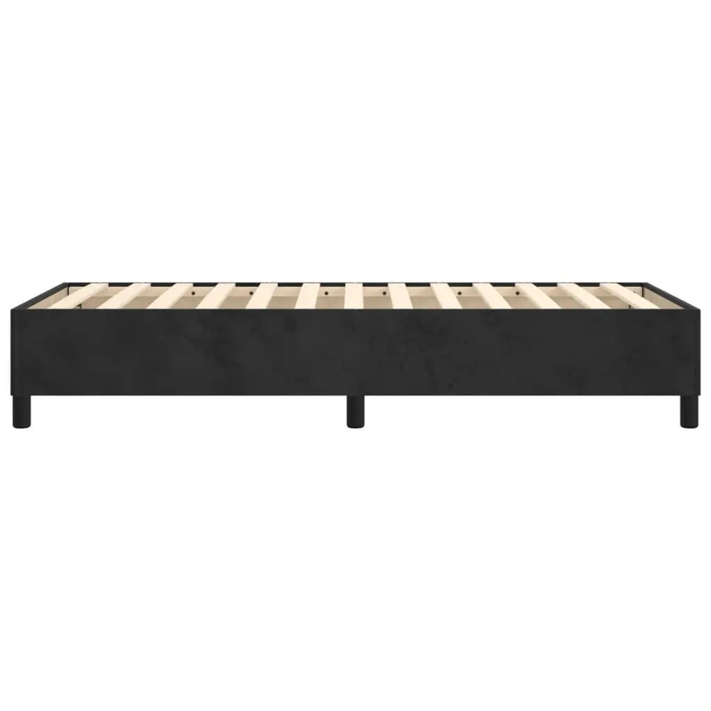 Box Spring Bed Frame Velvet Black King Single Size Sturdy Construction