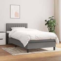 Box Spring Bed with Adjustable Headboard and Pocket Spring Mattress